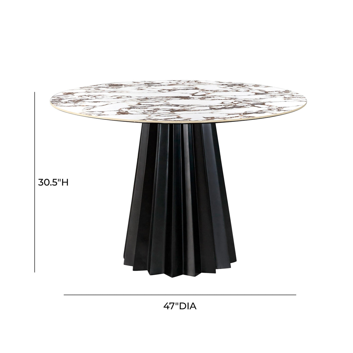 Jimena Marble Ceramic 47" Round Dining Table by TOV Furniture at Eve Furniture