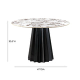Jimena Marble Ceramic 47" Round Dining Table by TOV Furniture at Eve Furniture
