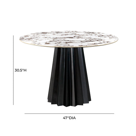 Jimena Marble Ceramic 47" Round Dining Table by TOV Furniture at Eve Furniture