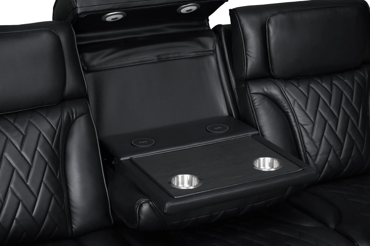 Dubai Black 3-Piece Power Reclining Set