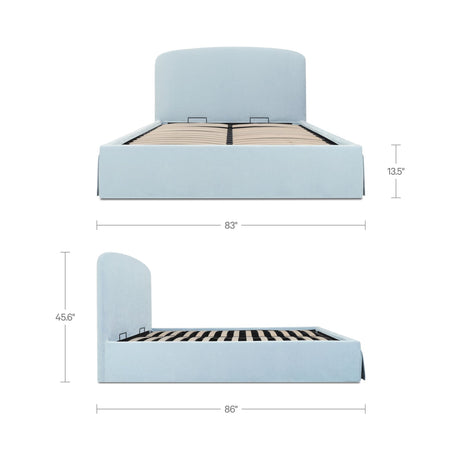 Joan Light Blue King Storage Bed by MOES at Eve Furniture