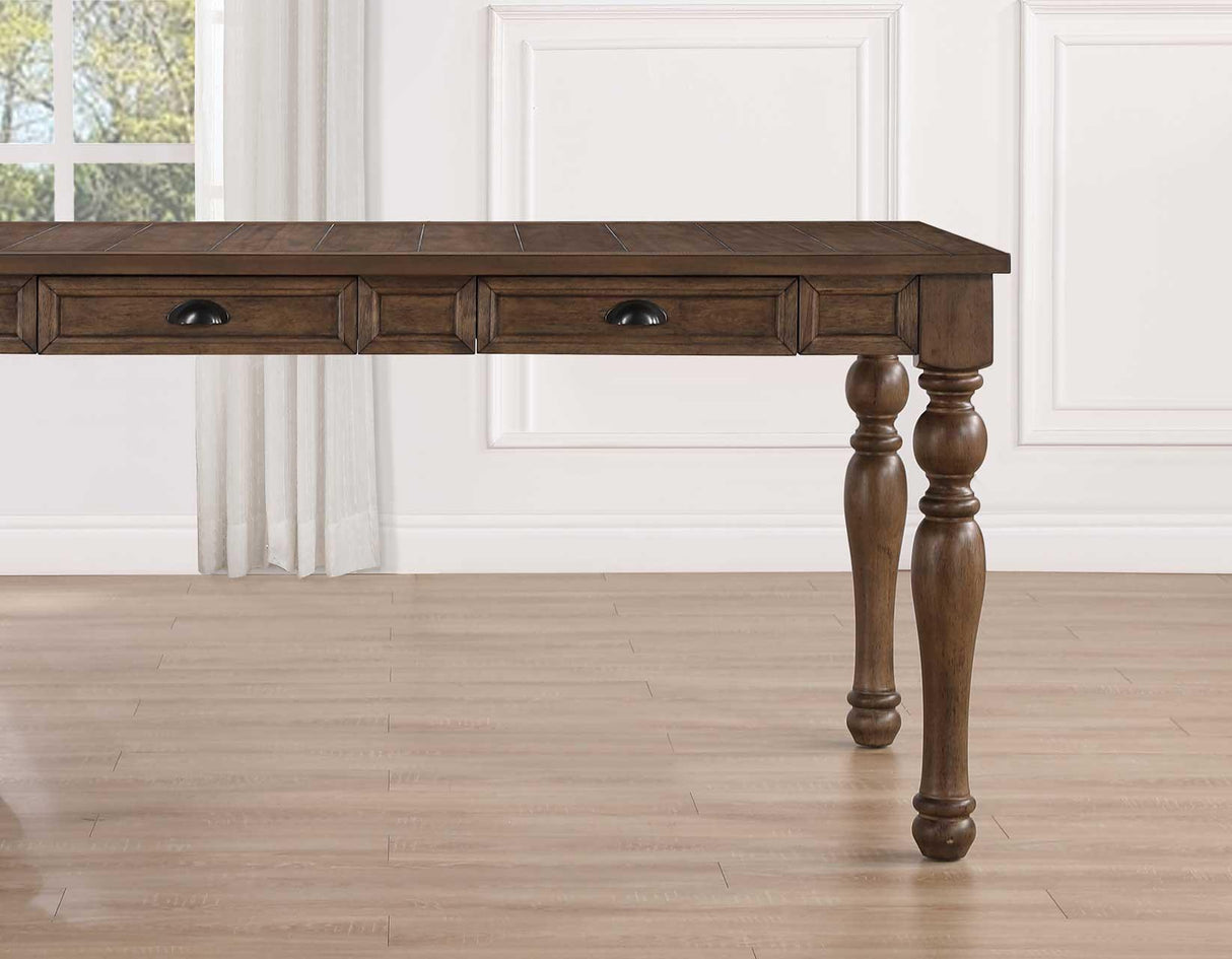 Joanna 59.5″ 4-Drawer Dining Table, Brown by Steve Silver at Eve Furniture