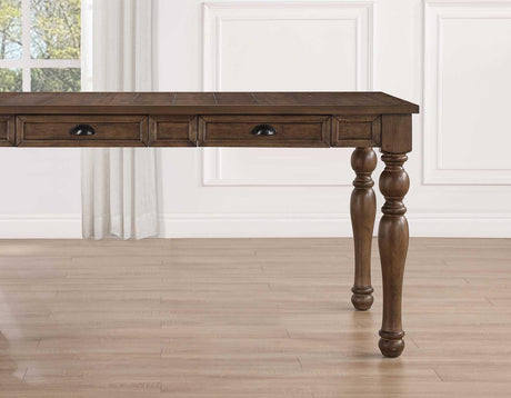 Joanna 59.5″ 4-Drawer Dining Table, Brown by Steve Silver at Eve Furniture