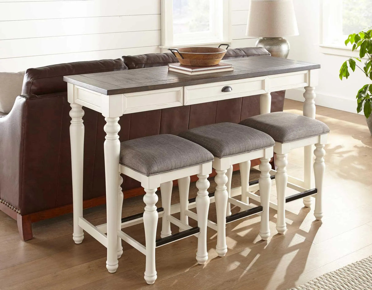 Joanna Ivory/Mocha 4-Piece Sofa Bar Set by Steve Silver at Eve Furniture