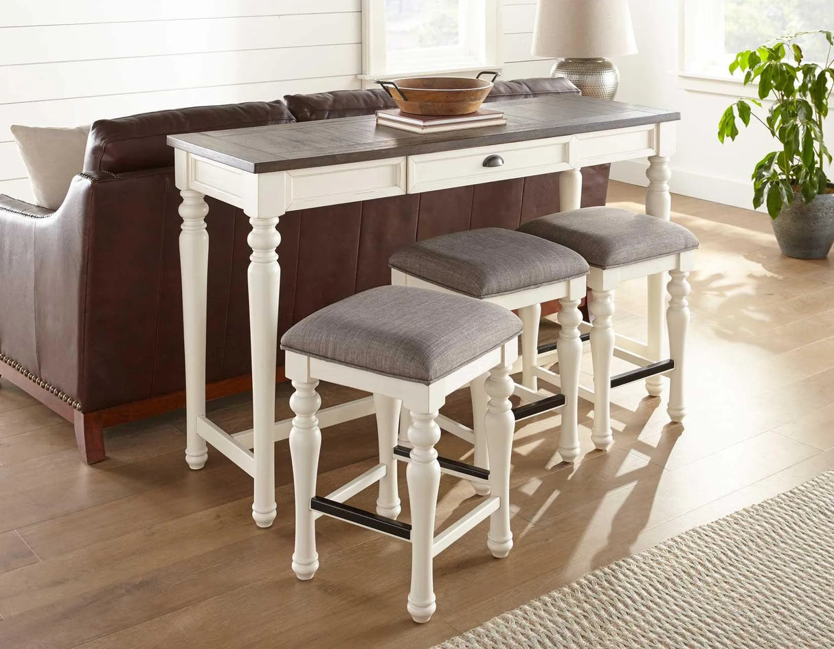 Joanna Ivory/Mocha 4-Piece Sofa Bar Set by Steve Silver at Eve Furniture