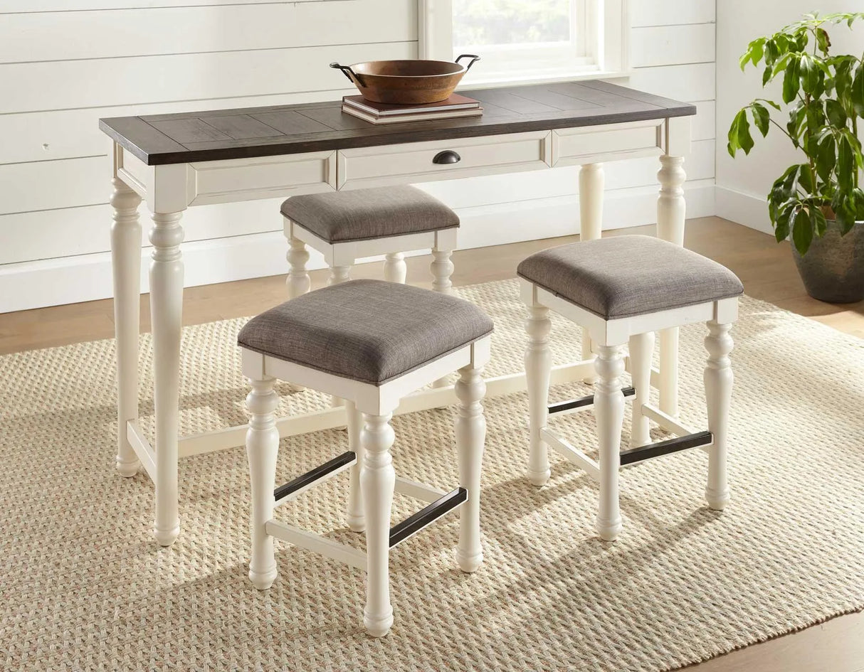 Joanna Ivory/Mocha 4-Piece Sofa Bar Set by Steve Silver at Eve Furniture