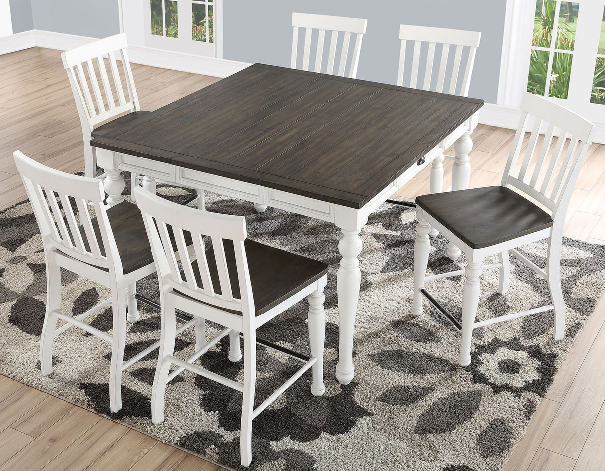 Joanna Ivory/Mocha Counter Height Dining Set by Steve Silver at Eve Furniture