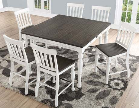 Joanna Ivory/Mocha Counter Height Dining Set by Steve Silver at Eve Furniture