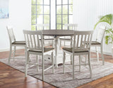 Joanna Ivory/Mocha Counter Height Dining Set with Lazy Susan by Steve Silver at Eve Furniture