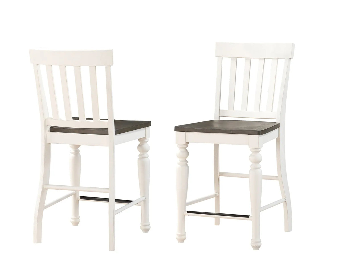 Joanna Ivory/Mocha Counter Height Dining Set with Lazy Susan by Steve Silver at Eve Furniture
