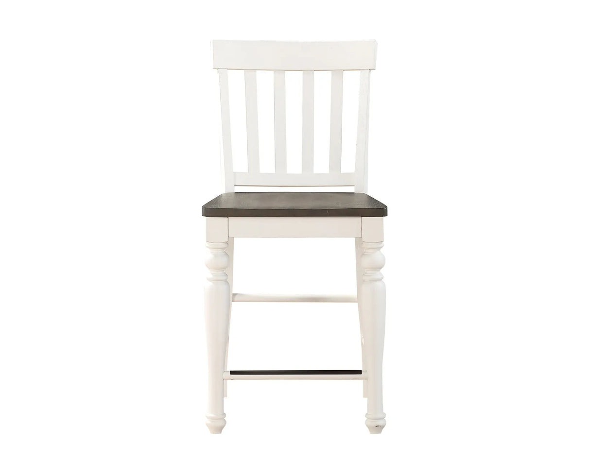 Joanna Ivory/Mocha Counter Height Dining Set with Lazy Susan by Steve Silver at Eve Furniture
