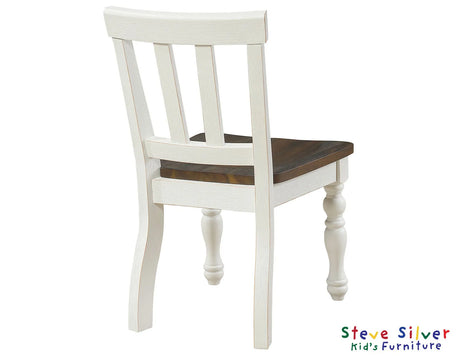 Joanna Mocha/Ivory Solid Wood Kids Dining Side Chair by Steve Silver at Eve Furniture