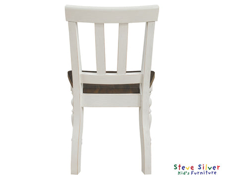 Joanna Mocha/Ivory Solid Wood Kids Dining Side Chair by Steve Silver at Eve Furniture