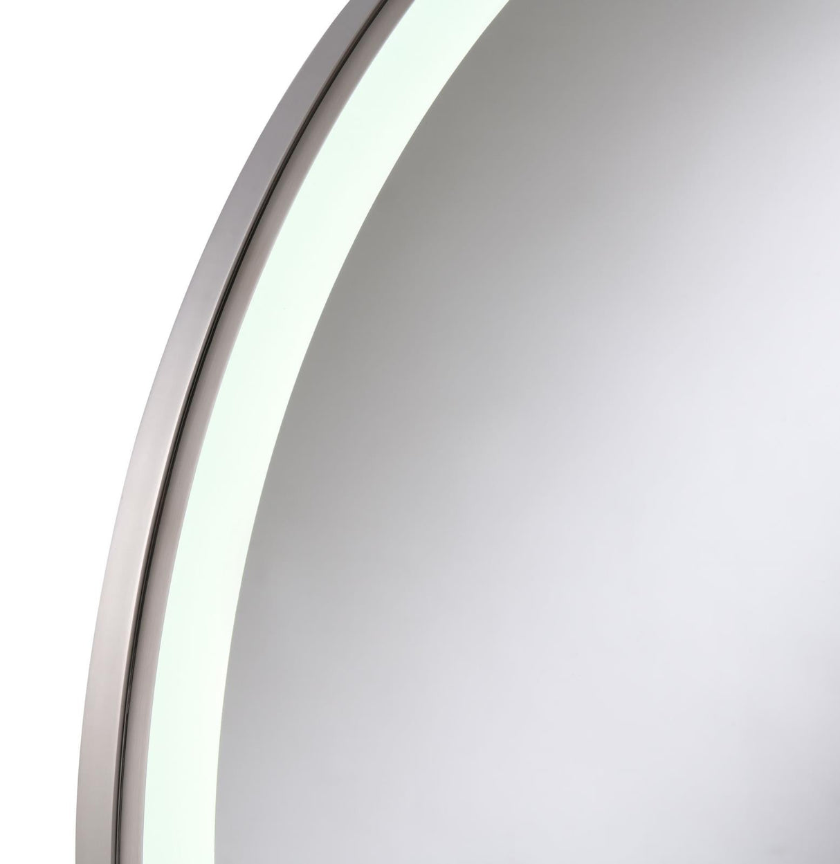 Jocelyn Chrome Frame Round Table Top LED Vanity Mirror White Marble Base