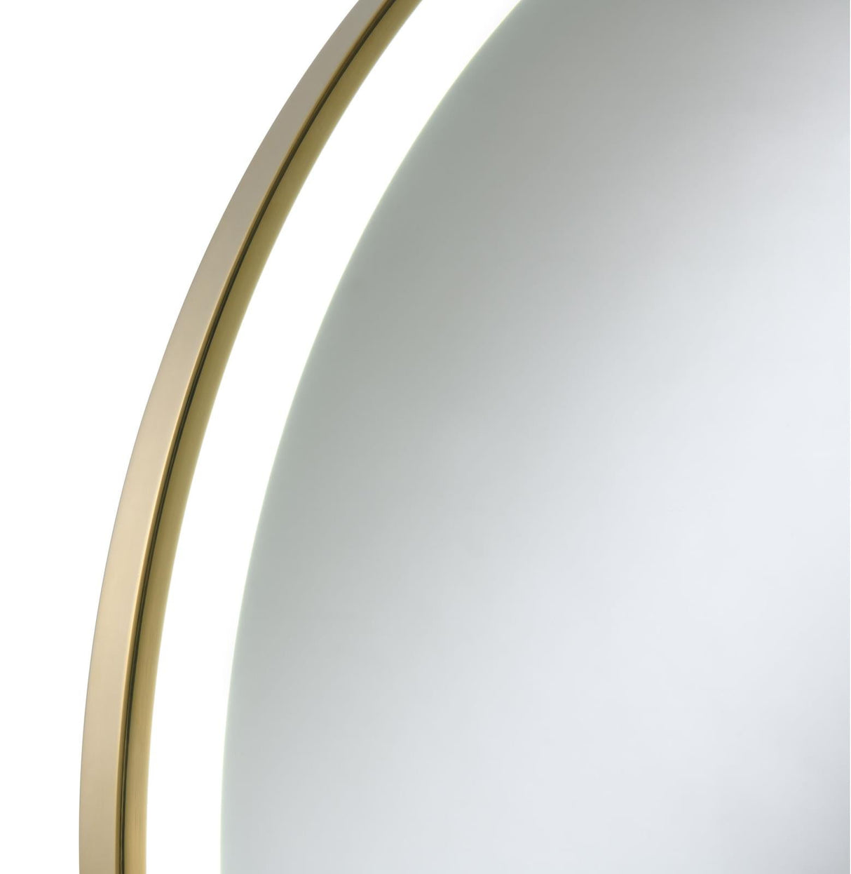 Jocelyn Gold Frame Round Table Top LED Vanity Mirror White Marble Base