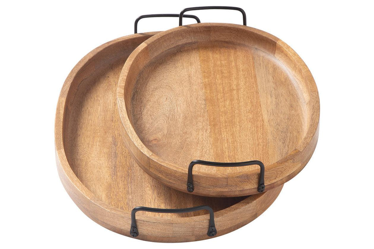 Jocelyne Brown/Black Tray by Ashley at Eve Furniture