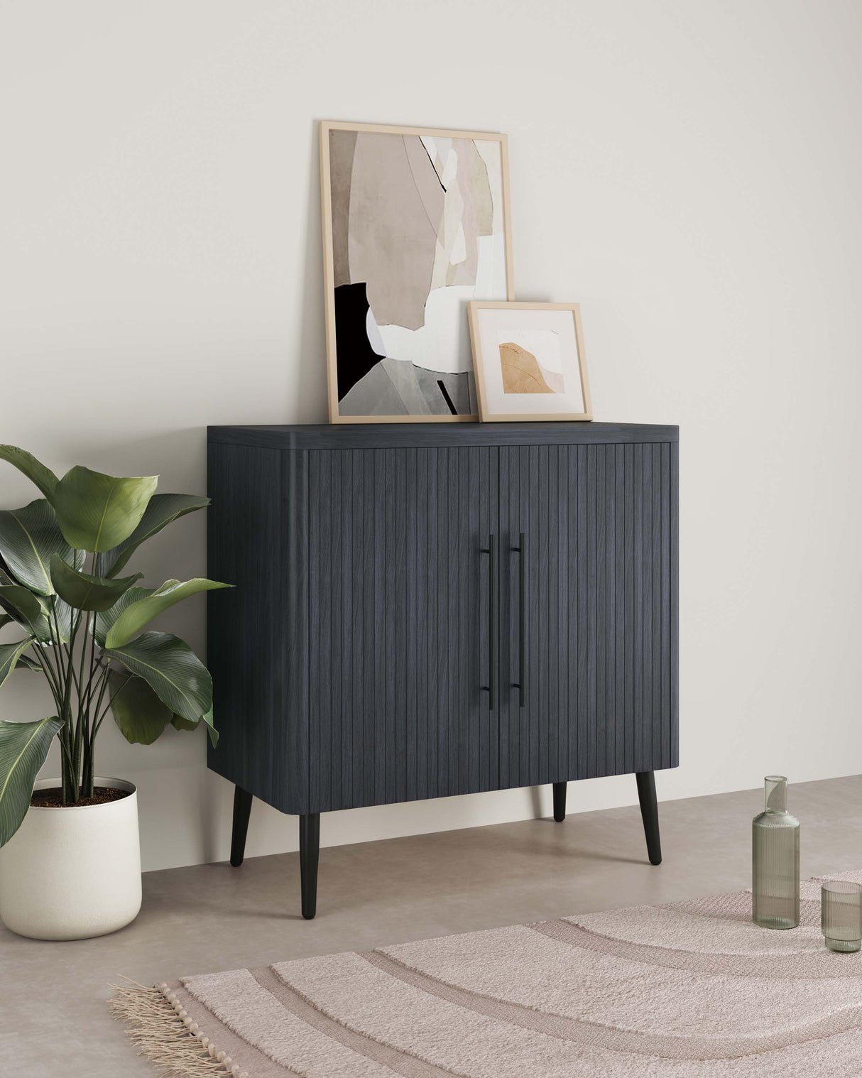 Jodie Accent Cabinet in Charcoal Grey by Manhattan Comfort at Eve Furniture