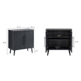 Jodie Accent Cabinet in Charcoal Grey by Manhattan Comfort at Eve Furniture
