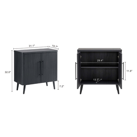 Jodie Accent Cabinet in Charcoal Grey by Manhattan Comfort at Eve Furniture