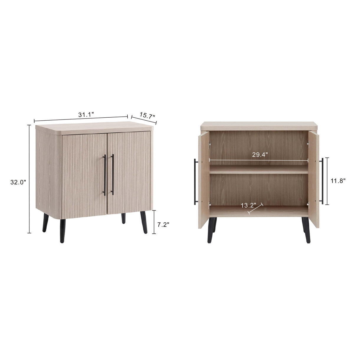 Jodie Accent Cabinet in Whitewashed Oak by Manhattan Comfort at Eve Furniture