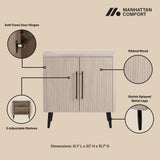 Jodie Accent Cabinet in Whitewashed Oak by Manhattan Comfort at Eve Furniture