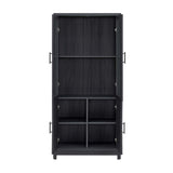 Jodie Bookcase in Charcoal Grey by Manhattan Comfort at Eve Furniture