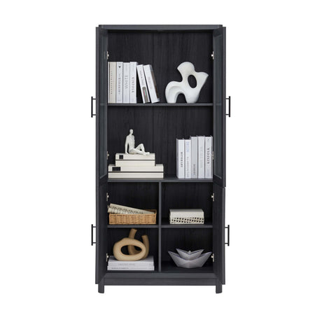 Jodie Bookcase in Charcoal Grey by Manhattan Comfort at Eve Furniture