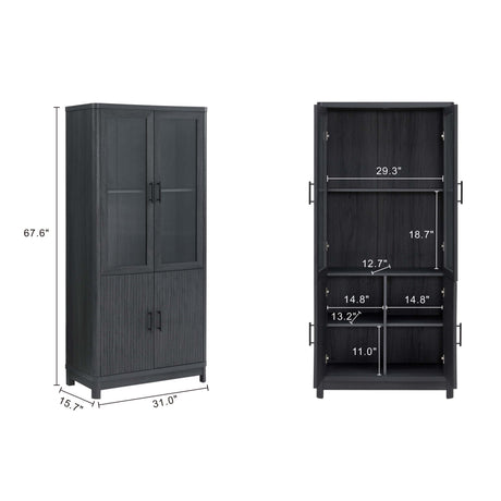 Jodie Bookcase in Charcoal Grey by Manhattan Comfort at Eve Furniture