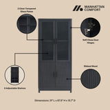 Jodie Bookcase in Charcoal Grey by Manhattan Comfort at Eve Furniture
