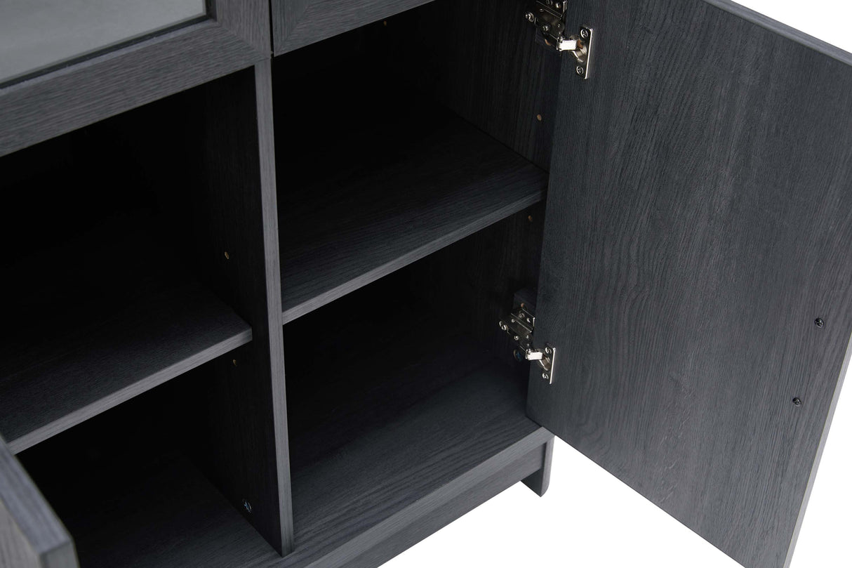 Jodie Bookcase in Charcoal Grey by Manhattan Comfort at Eve Furniture