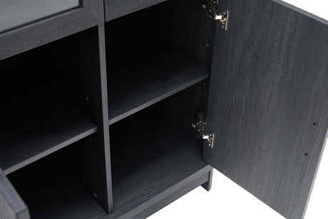 Jodie Bookcase in Charcoal Grey by Manhattan Comfort at Eve Furniture