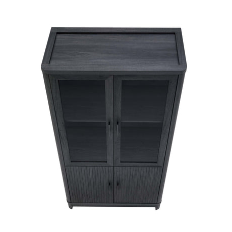 Jodie Bookcase in Charcoal Grey by Manhattan Comfort at Eve Furniture