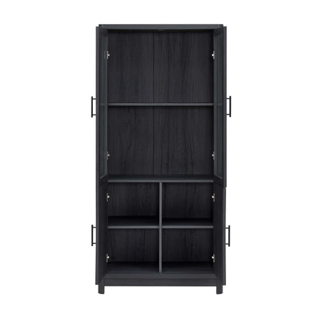 Jodie Bookcase in Charcoal Grey (set of 2) by Manhattan Comfort at Eve Furniture