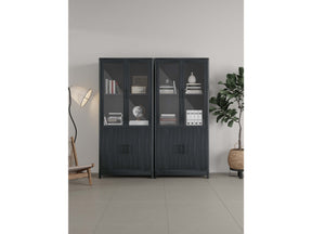 Jodie Bookcase in Charcoal Grey (set of 2) by Manhattan Comfort at Eve Furniture
