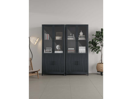 Jodie Bookcase in Charcoal Grey (set of 2) by Manhattan Comfort at Eve Furniture