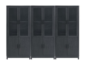 Jodie Bookcase in Charcoal Grey (set of 3) by Manhattan Comfort at Eve Furniture