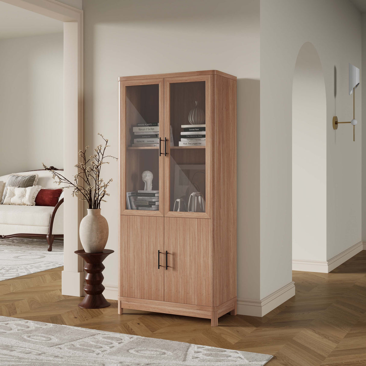 Jodie Bookcase in Maple by Manhattan Comfort at Eve Furniture
