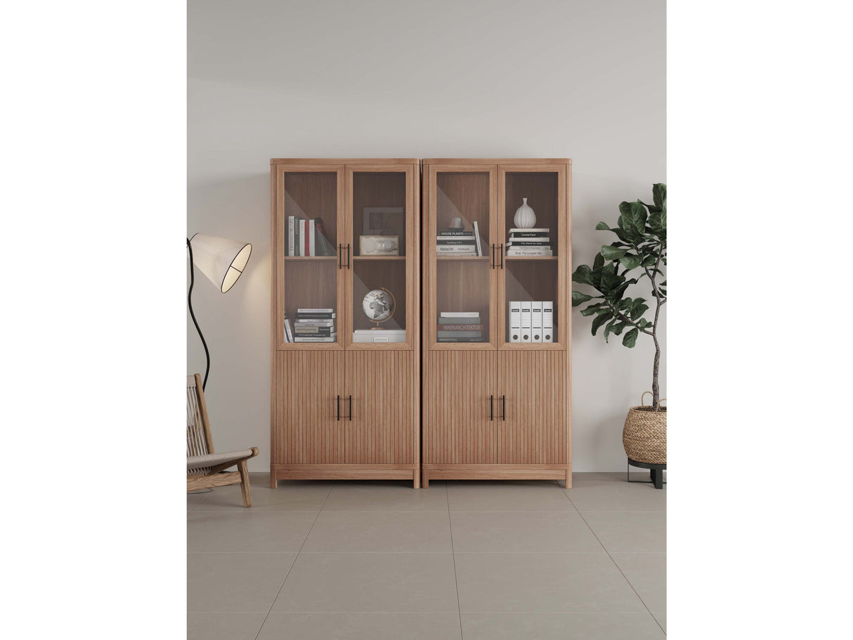 Jodie Bookcase in Maple (set of 2) by Manhattan Comfort at Eve Furniture