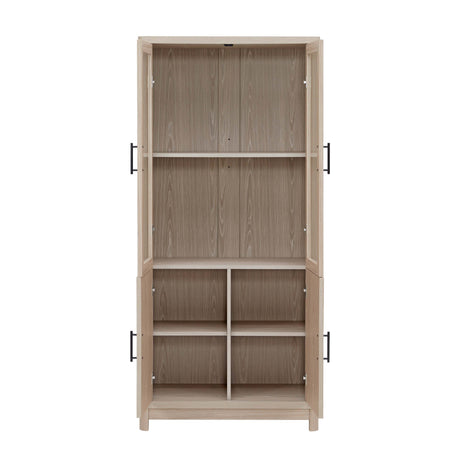 Jodie Bookcase in Whitewashed Oak by Manhattan Comfort at Eve Furniture