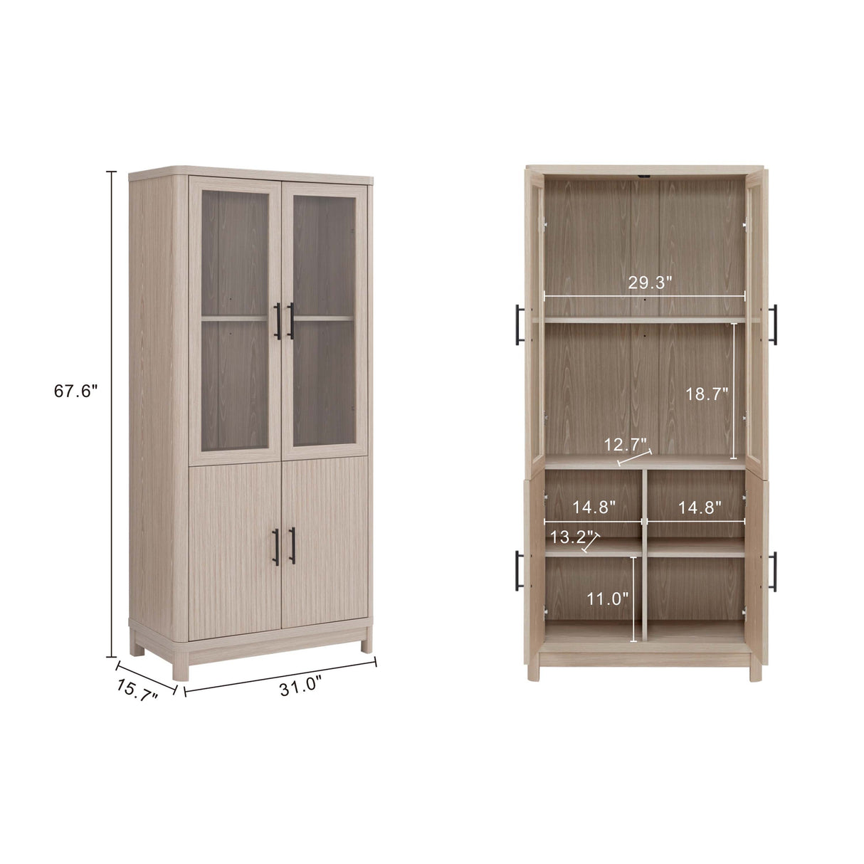 Jodie Bookcase in Whitewashed Oak by Manhattan Comfort at Eve Furniture
