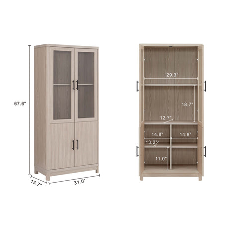 Jodie Bookcase in Whitewashed Oak by Manhattan Comfort at Eve Furniture