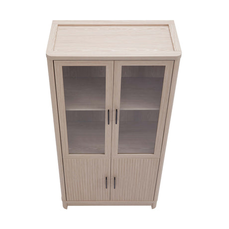 Jodie Bookcase in Whitewashed Oak by Manhattan Comfort at Eve Furniture