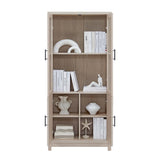 Jodie Bookcase in Whitewashed Oak by Manhattan Comfort at Eve Furniture