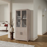 Jodie Bookcase in Whitewashed Oak by Manhattan Comfort at Eve Furniture