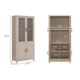 Jodie Bookcase in Whitewashed Oak by Manhattan Comfort at Eve Furniture