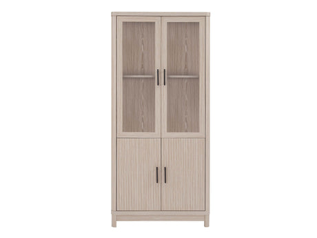 Jodie Bookcase in Whitewashed Oak by Manhattan Comfort at Eve Furniture
