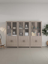 Jodie Bookcase in Whitewashed Oak (set of 3) by Manhattan Comfort at Eve Furniture