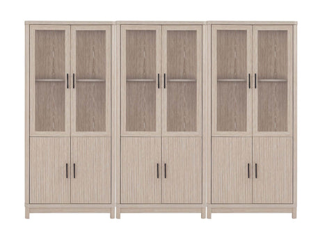 Jodie Bookcase in Whitewashed Oak (set of 3) by Manhattan Comfort at Eve Furniture