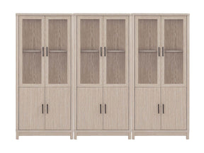 Jodie Bookcase in Whitewashed Oak (set of 3) by Manhattan Comfort at Eve Furniture
