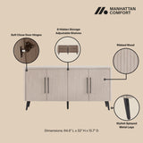 Jodie Sideboard in Whitewashed Oak by Manhattan Comfort at Eve Furniture
